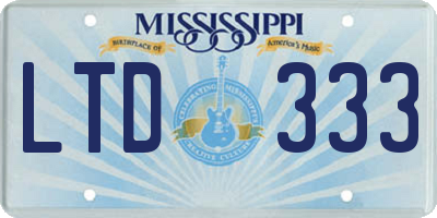 MS license plate LTD333