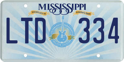 MS license plate LTD334