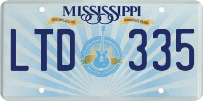 MS license plate LTD335