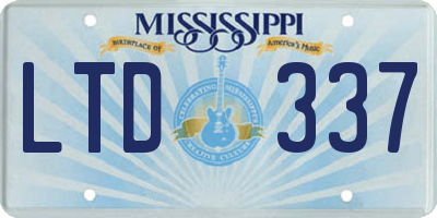 MS license plate LTD337