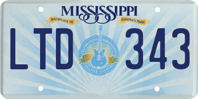 MS license plate LTD343