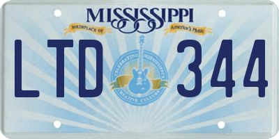 MS license plate LTD344