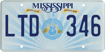 MS license plate LTD346