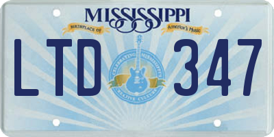 MS license plate LTD347