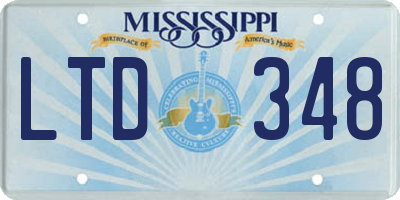 MS license plate LTD348