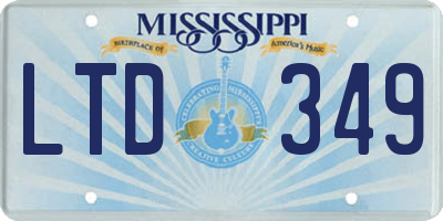 MS license plate LTD349