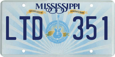 MS license plate LTD351