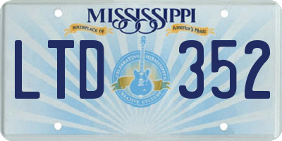 MS license plate LTD352