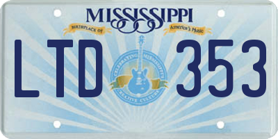 MS license plate LTD353