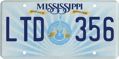 MS license plate LTD356