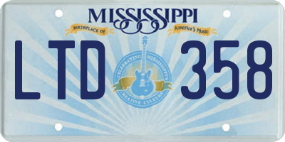 MS license plate LTD358