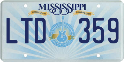 MS license plate LTD359