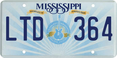 MS license plate LTD364
