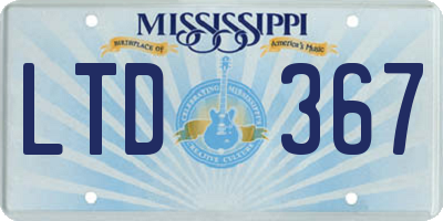 MS license plate LTD367