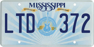 MS license plate LTD372