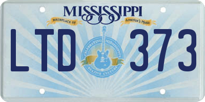 MS license plate LTD373