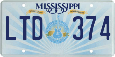 MS license plate LTD374