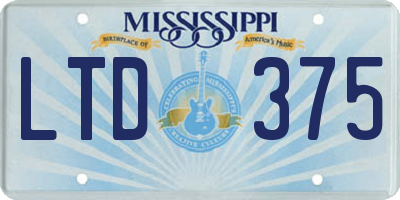 MS license plate LTD375