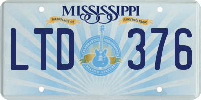 MS license plate LTD376
