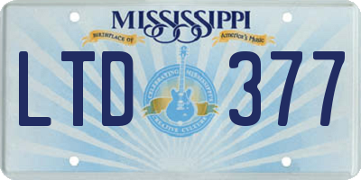 MS license plate LTD377