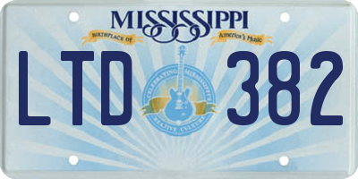 MS license plate LTD382