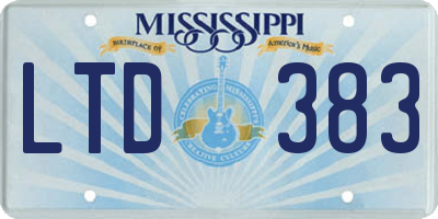 MS license plate LTD383