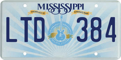 MS license plate LTD384