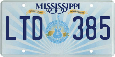MS license plate LTD385