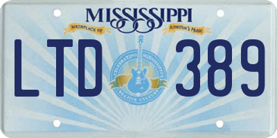 MS license plate LTD389