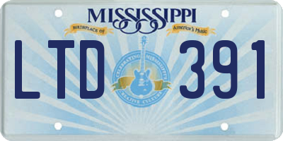 MS license plate LTD391