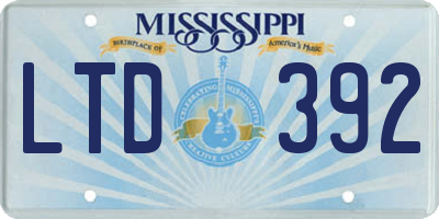 MS license plate LTD392