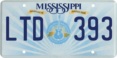 MS license plate LTD393