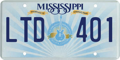 MS license plate LTD401