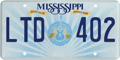 MS license plate LTD402