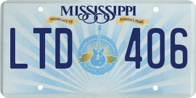 MS license plate LTD406