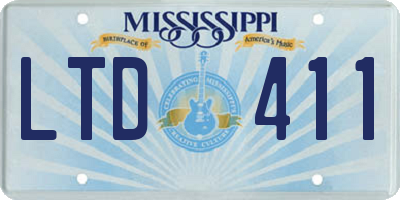 MS license plate LTD411