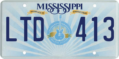 MS license plate LTD413