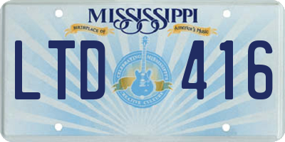 MS license plate LTD416