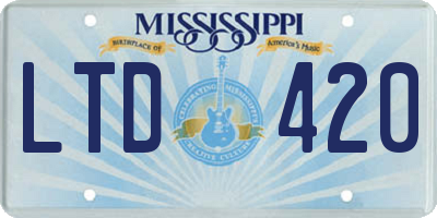 MS license plate LTD420
