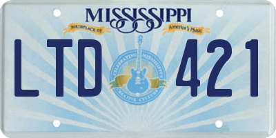 MS license plate LTD421