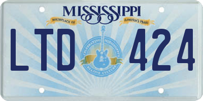 MS license plate LTD424