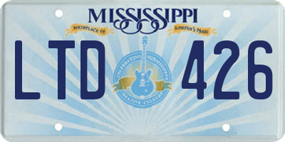 MS license plate LTD426