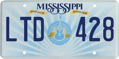 MS license plate LTD428