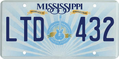 MS license plate LTD432