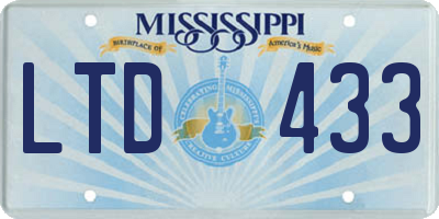 MS license plate LTD433