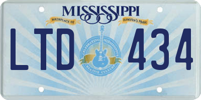 MS license plate LTD434