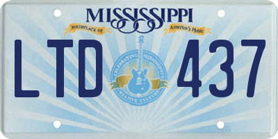 MS license plate LTD437