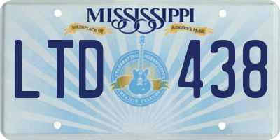 MS license plate LTD438