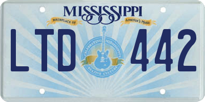 MS license plate LTD442