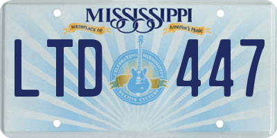 MS license plate LTD447
